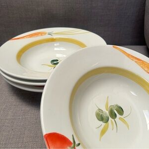 Vtg CRATE & BARREL/Judith Mosse Verdura 4-pcs Large Pasta Serving Bowls #1111257